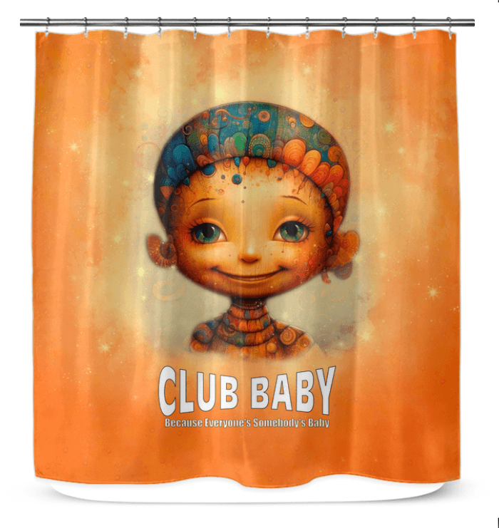 Ethereal angelic eyes shower curtain enhancing bathroom ambiance.