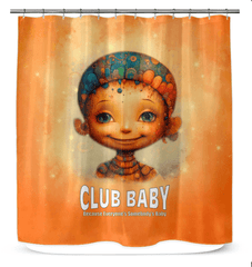 Ethereal angelic eyes shower curtain enhancing bathroom ambiance.