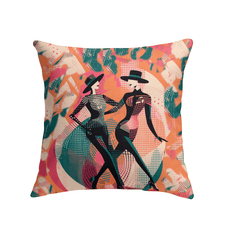 Close-up of the intricate design on the Enchanted Balletic Style Indoor Pillow.