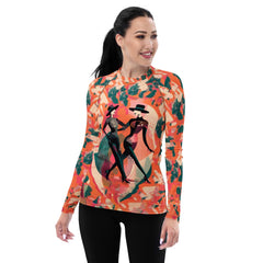 Enchanted Balletic Style Rash Guard for Women in Action