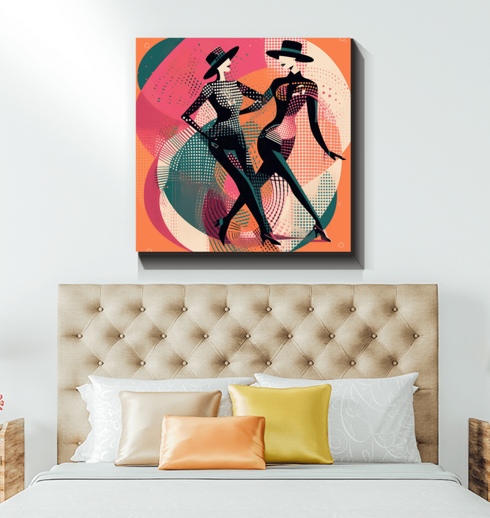 Ballet-inspired wrapped canvas art for contemporary homes.