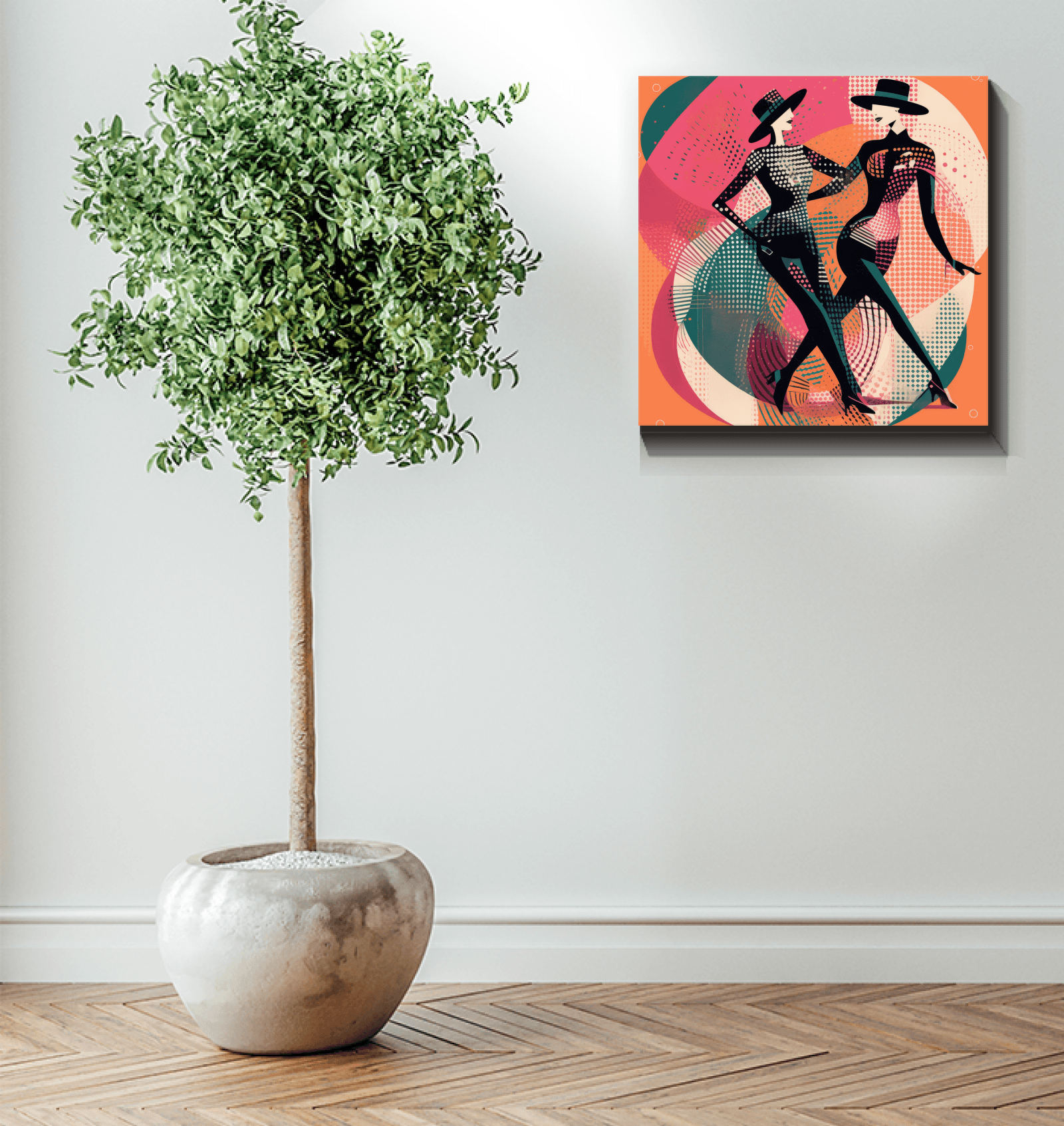 Modern home with enchanted balletic style canvas art.