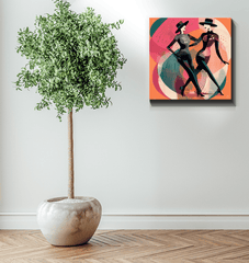 Modern home with enchanted balletic style canvas art.