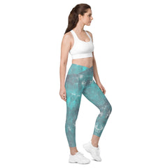 Close-up of pocket detail on Enchanted Crossover Leggings.