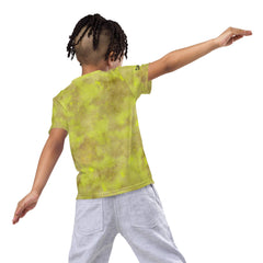 Child playing outdoors in Enchanted Gaze crew neck T-shirt.