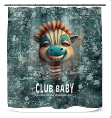 Elegant bathroom featuring the Enchanted Giraffe Eyes Shower Curtain.