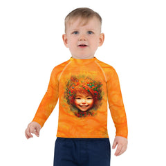 Front view of Enchanted Iris Wonder Rash Guard for children.