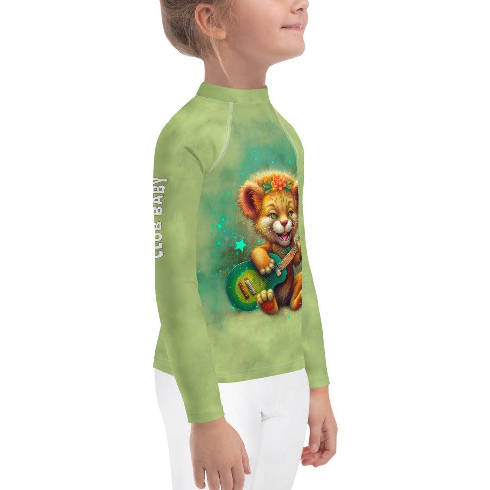 Young athlete in Lion Eyes Rash Guard practicing water sports.