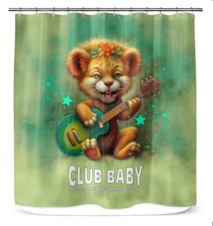 Dramatic lion's eyes on waterproof shower curtain, transforming bathroom decor.