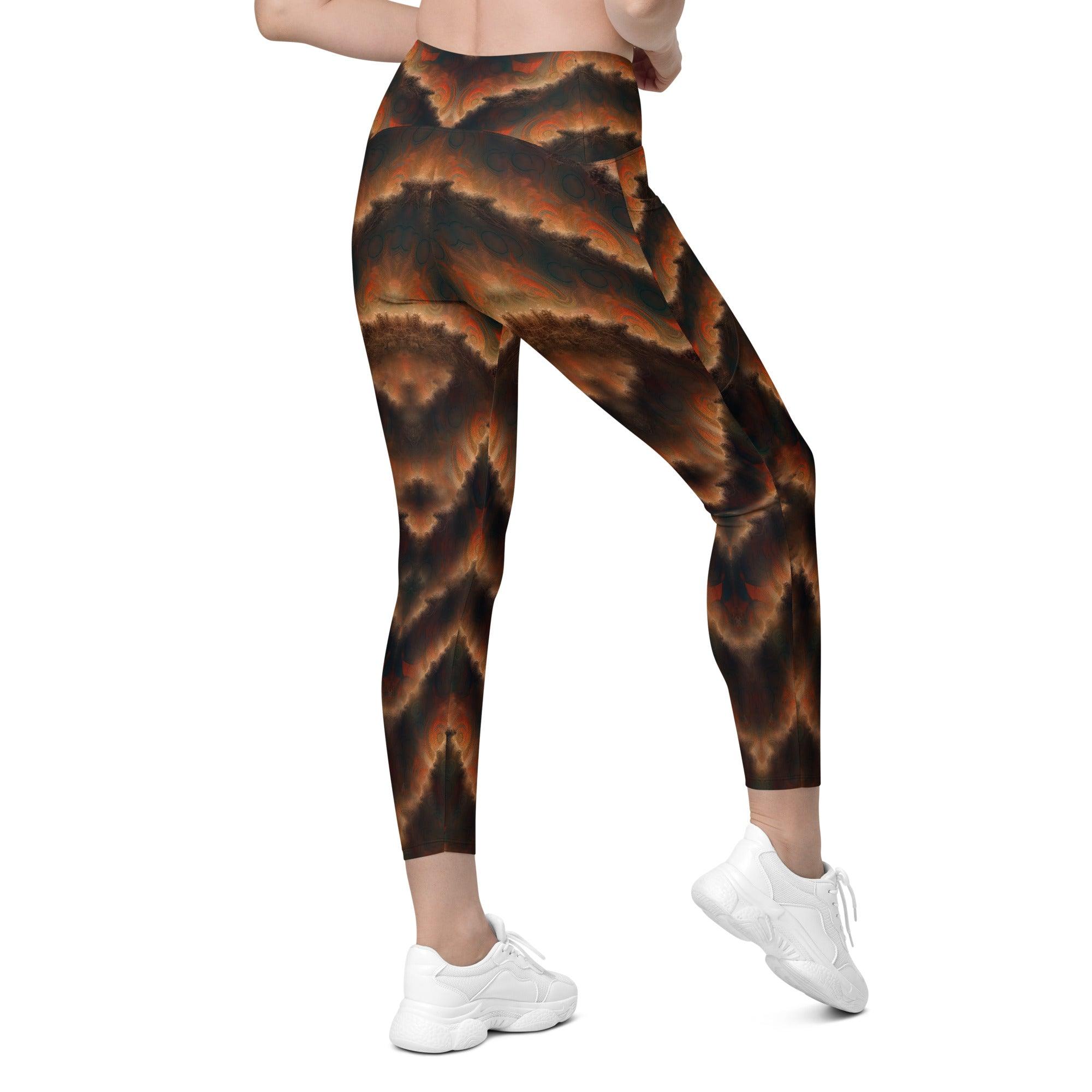 Close-up of crossover waistband on Enchanted Parade leggings.