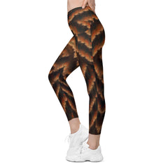 Rear view of Enchanted Parade leggings showcasing pocket utility.