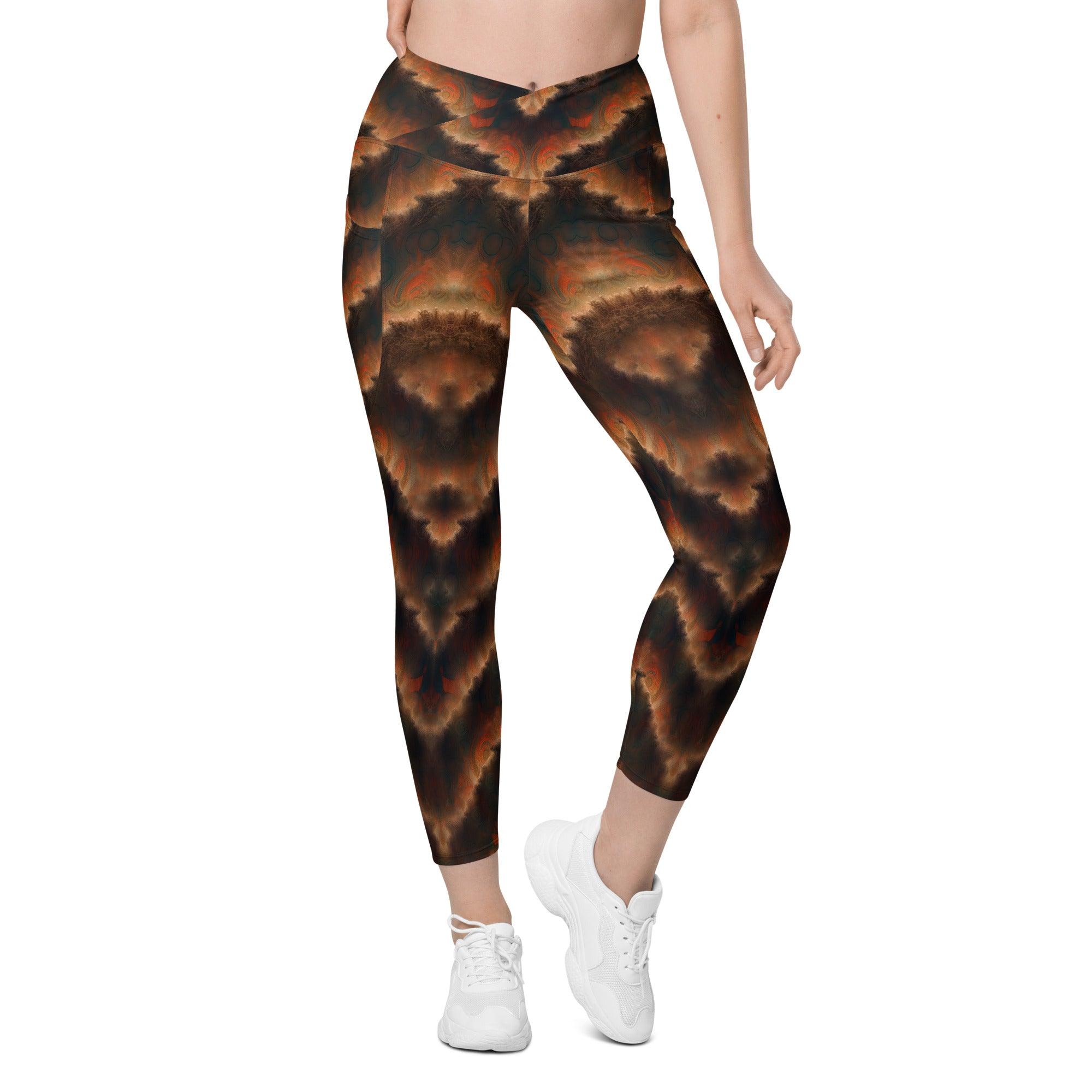 Lifestyle shot of wearing Enchanted Parade crossover leggings.
