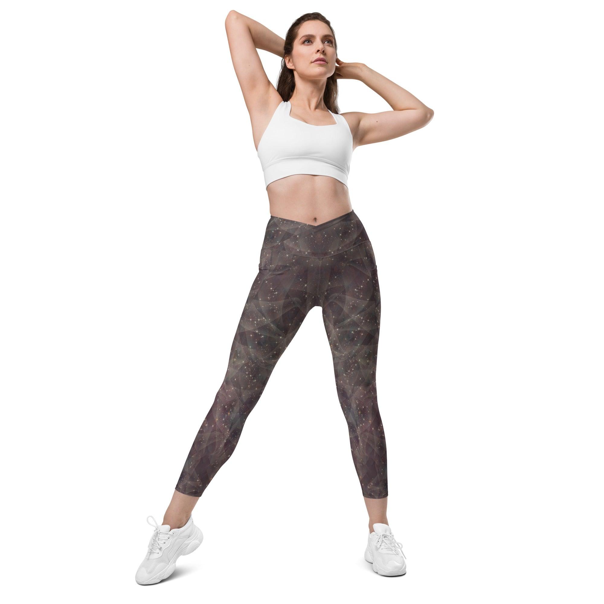 Stylish crossover waistband leggings with Enchanted Pupil design.