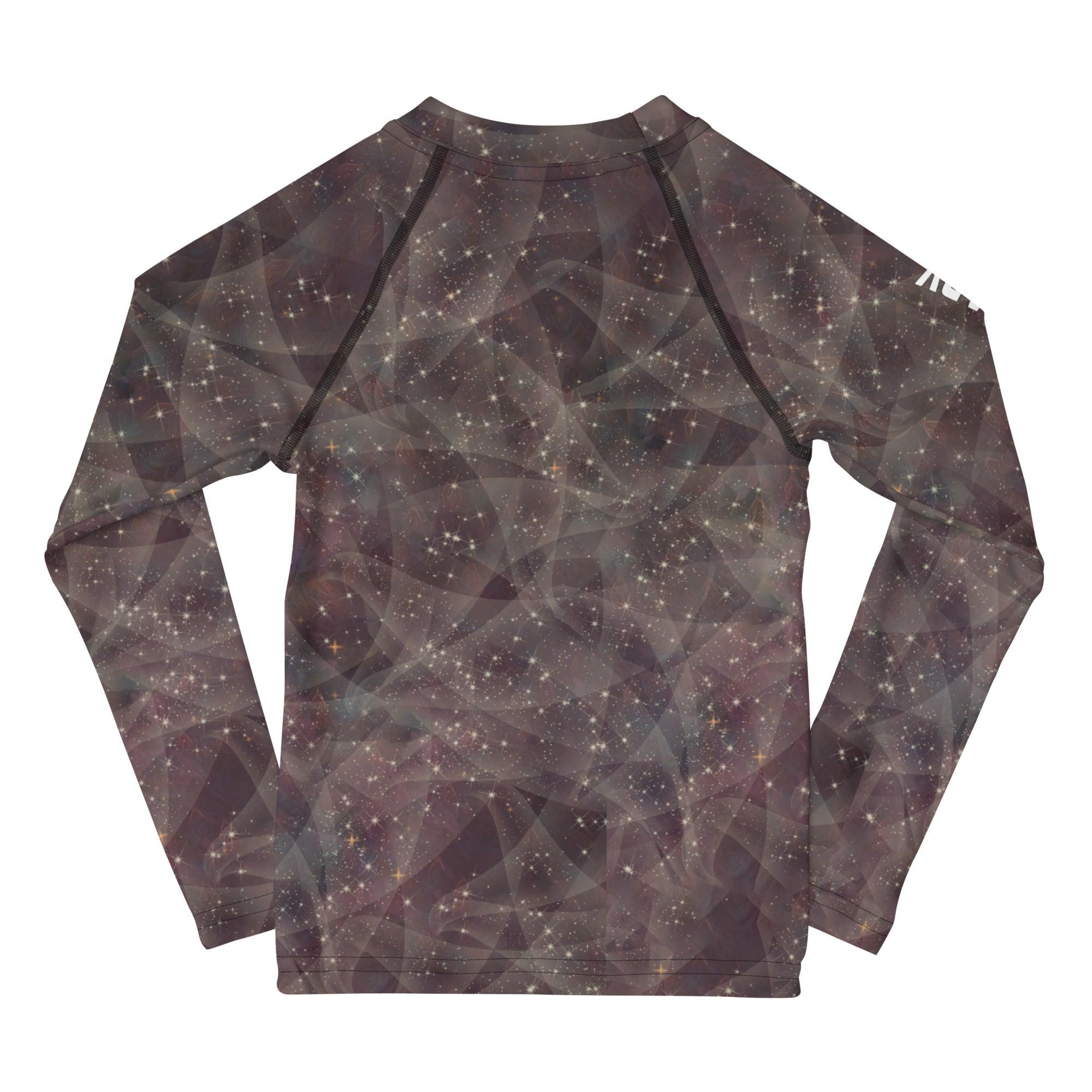 Group of children in enchanted pupil portraits rash guards smiling.
