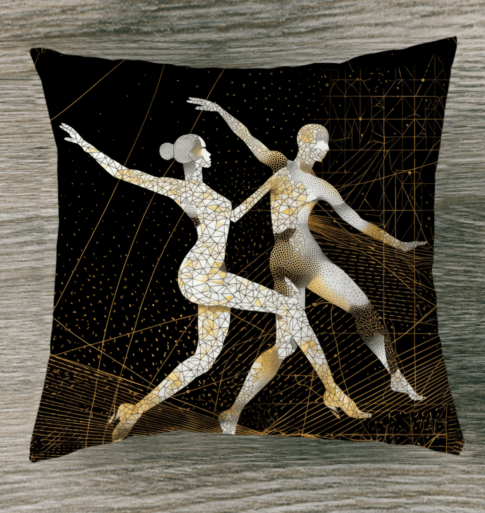 Enchanting ballet-themed decorative pillow for stylish interiors.