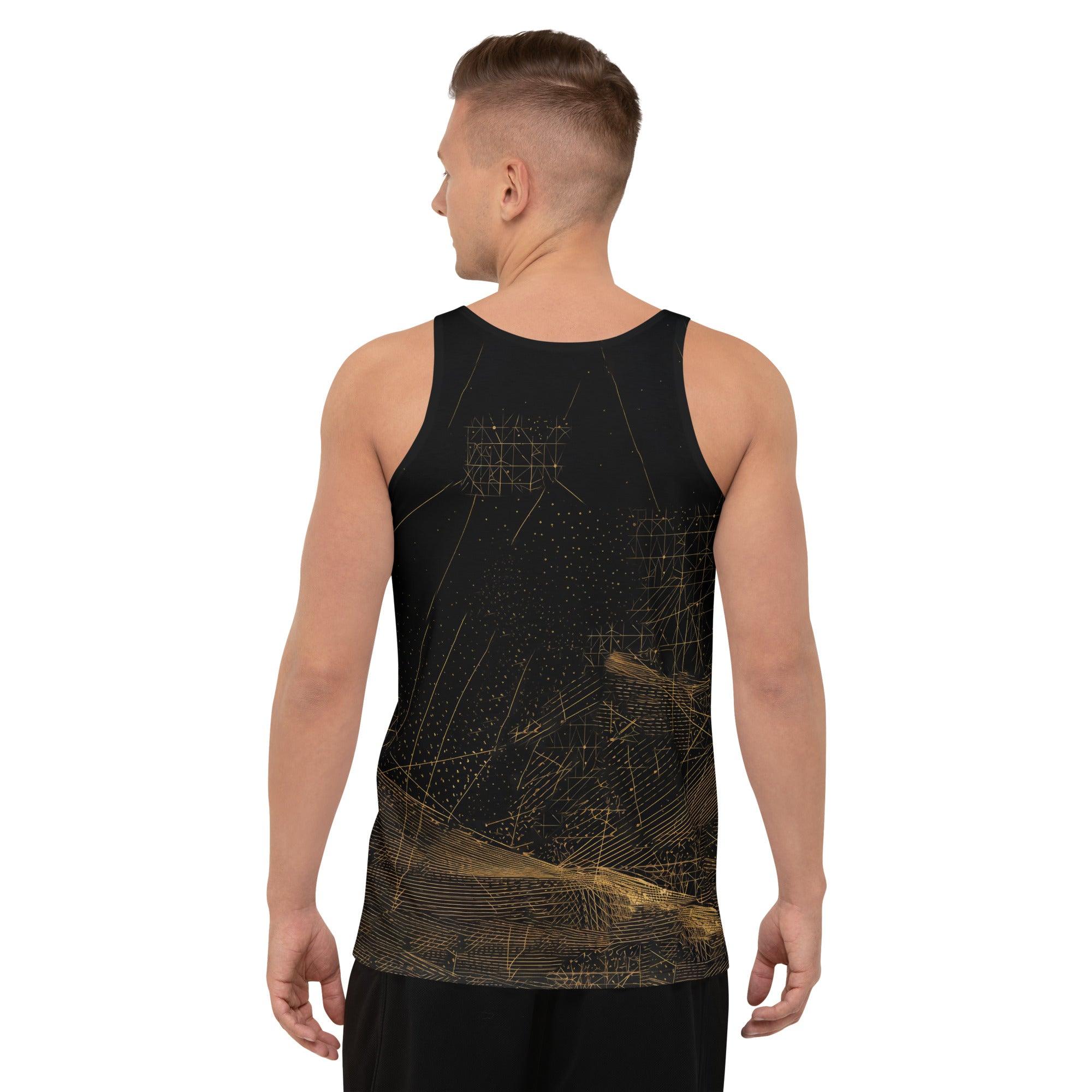 Modern men's tank top featuring enchanting balletic style.