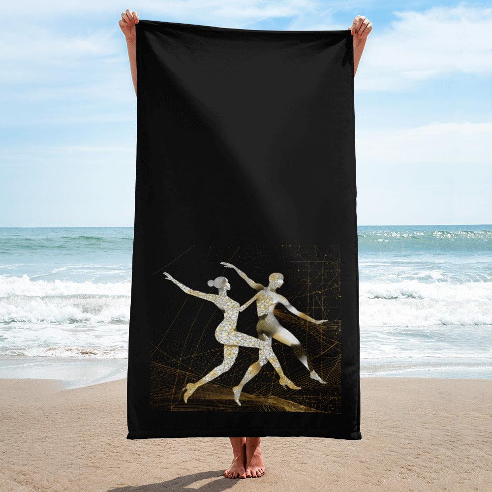 Elegant Enchanting Balletic Fashion Towel displayed in a luxurious bathroom setting.