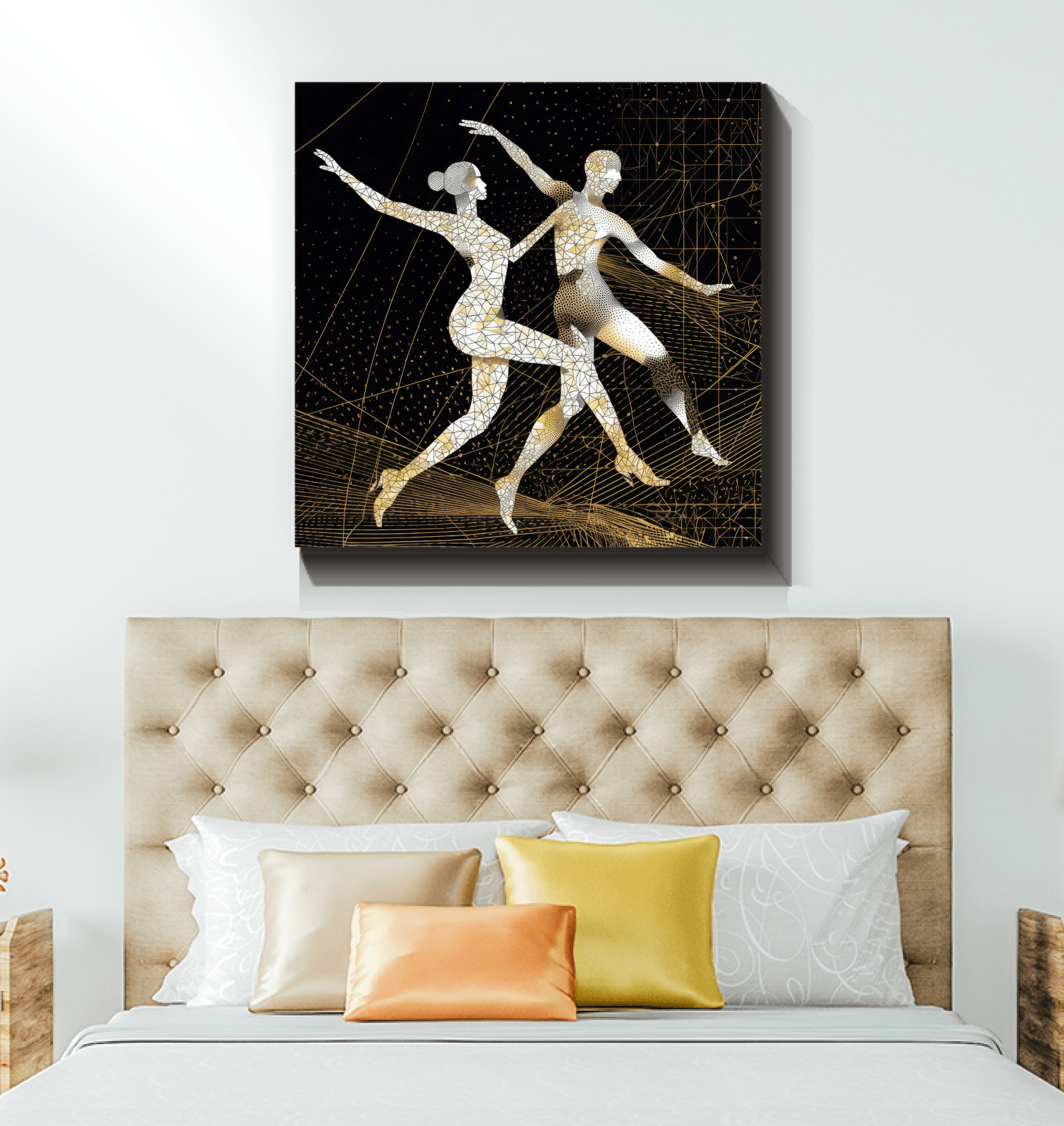 Balletic fashion wrapped canvas, perfect as sophisticated home decor.