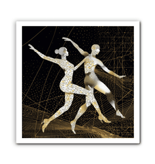 Elegant ballet dancer illustration on wrapped canvas for art enthusiasts.