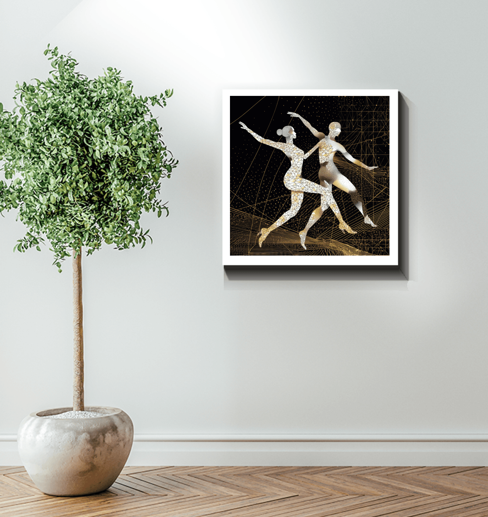 Sophisticated balletic fashion art piece for modern home decoration.