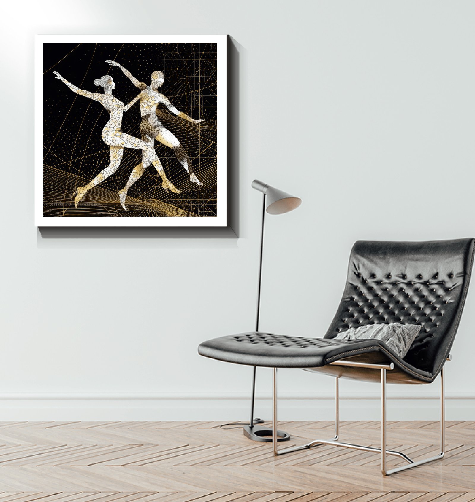 Graceful dancer canvas art, ideal for enhancing living room elegance.