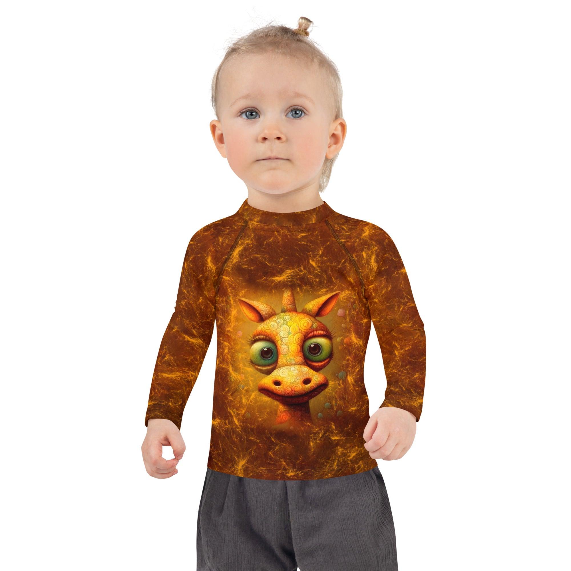 Adorable Giraffe Pattern Rash Guard for Children