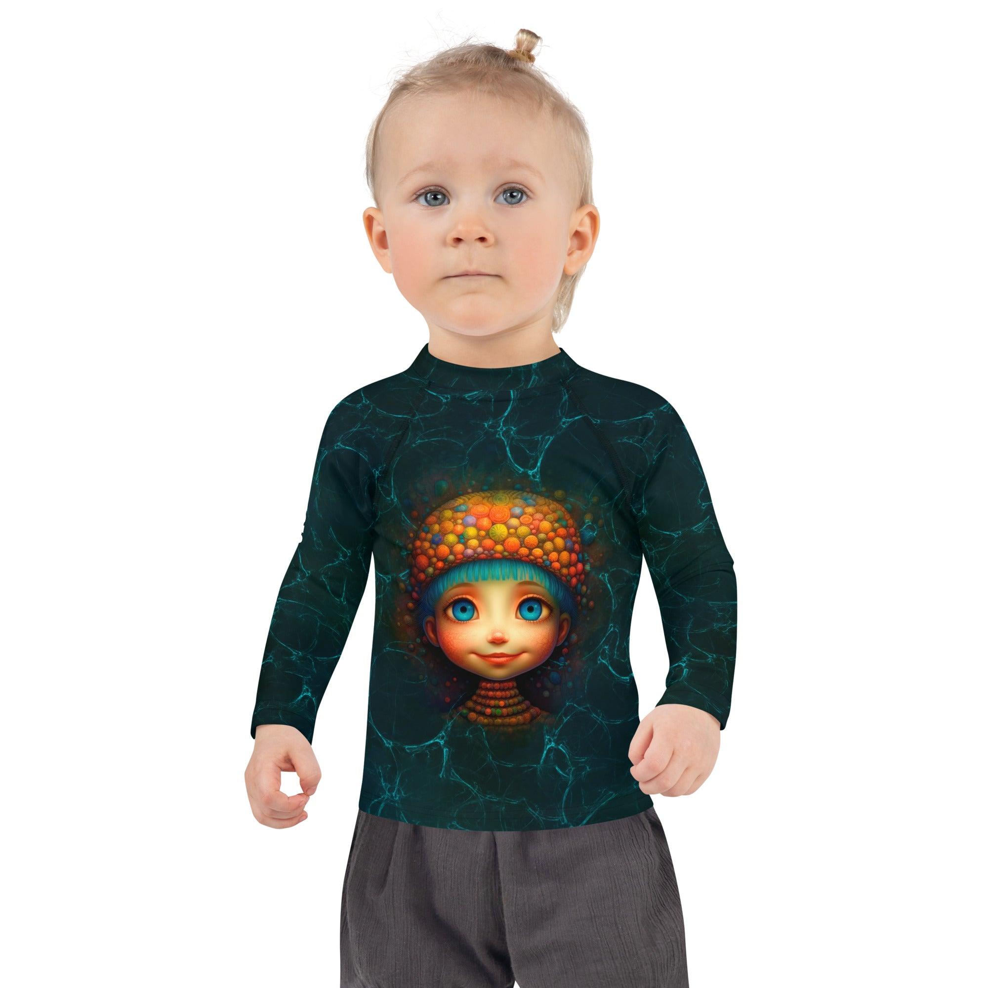 Enchanting Giraffe Glimmers Rash Guard Back View