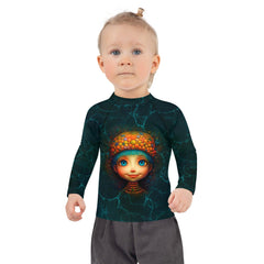 Enchanting Giraffe Glimmers Rash Guard Back View