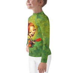 Enigmatic Sprite Stares Rash Guard for outdoor play.