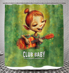 Mystical sprite shower curtain with captivating stare, ideal for magical decor.