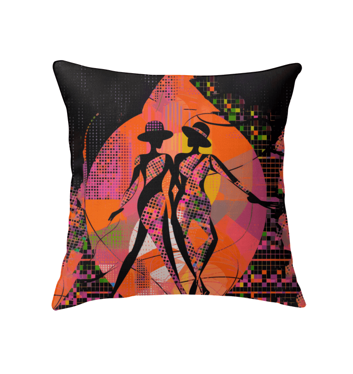 Elegant indoor pillow with balletic design for sophisticated home decor.