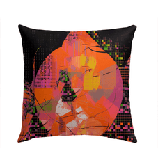 Luxurious Balletic Style Outdoor Pillow in a serene garden setting