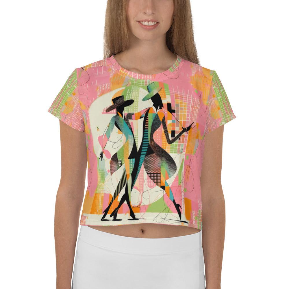 Enraptured Women's Dance Form All-Over Print Crop Tee - Beyond T-shirts