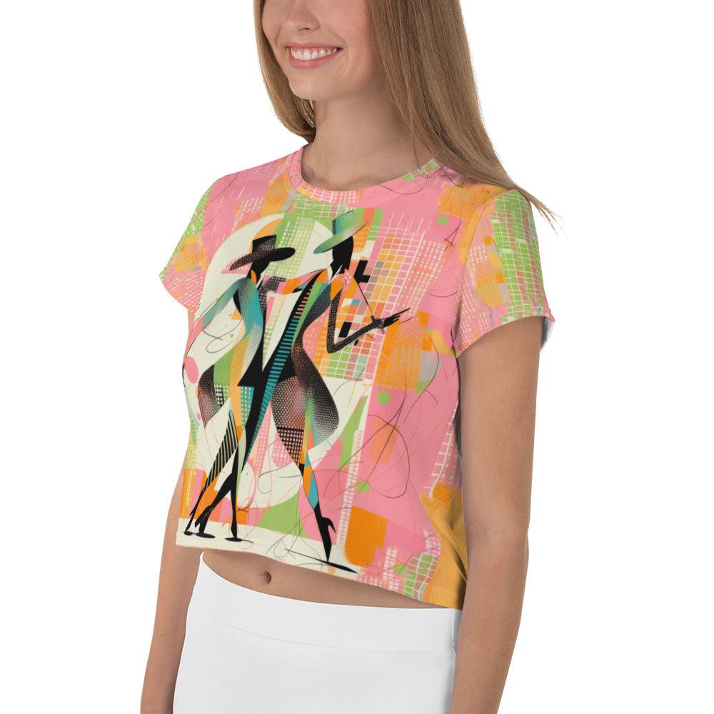 Enraptured Women's Dance Form All-Over Print Crop Tee - Beyond T-shirts