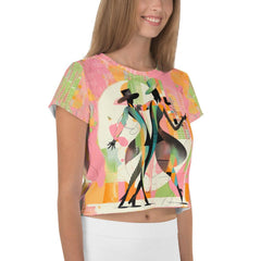 Enraptured Women's Dance Form All-Over Print Crop Tee - Beyond T-shirts