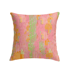 Close-up of Enraptured Women's Dance Form indoor pillow with artistic pattern.