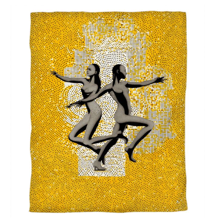Close-up of the cozy and stylish Enraptured Dance Style Duvet Cover fabric.