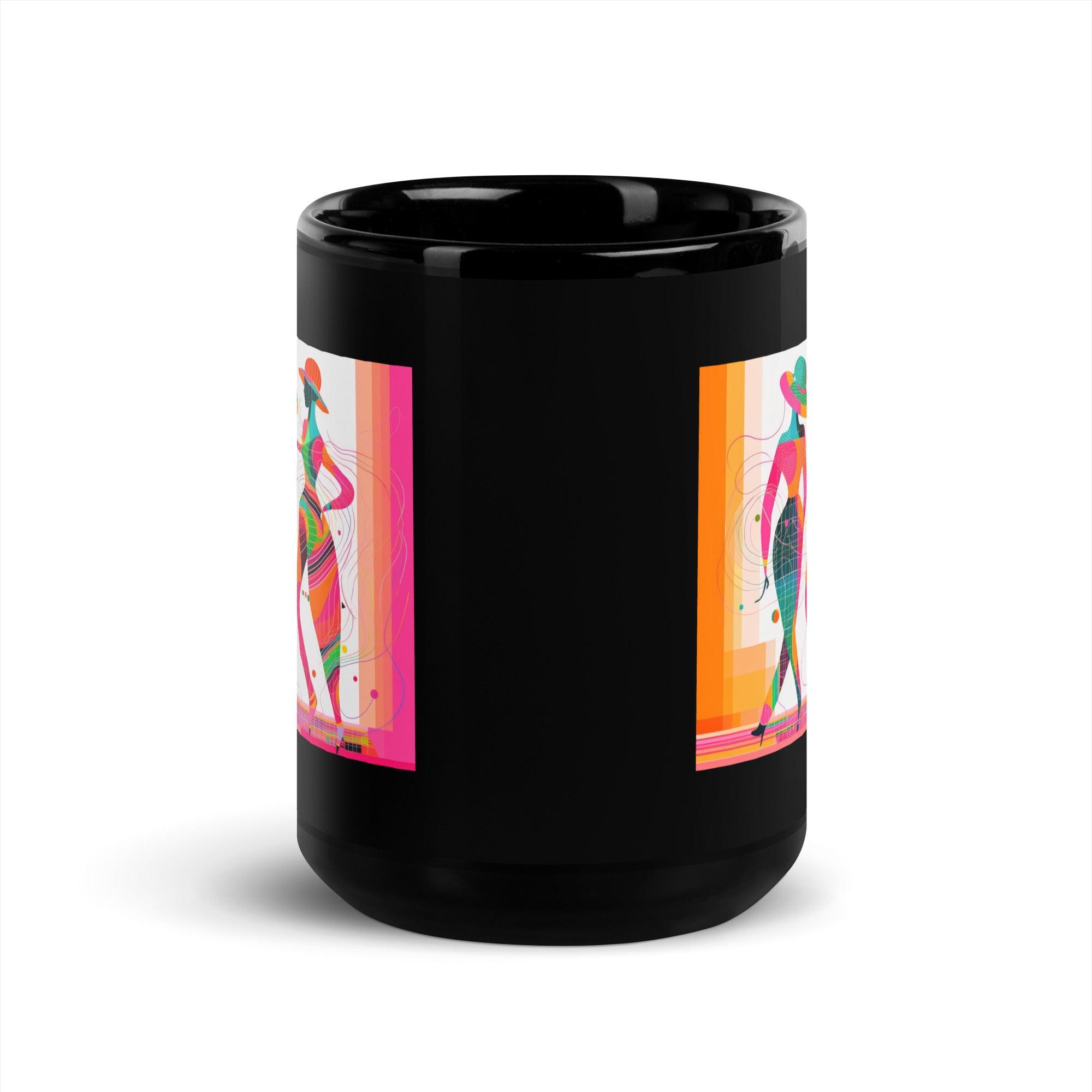 Ethereal Balletic Fashion Mug filled with steaming coffee, morning light.