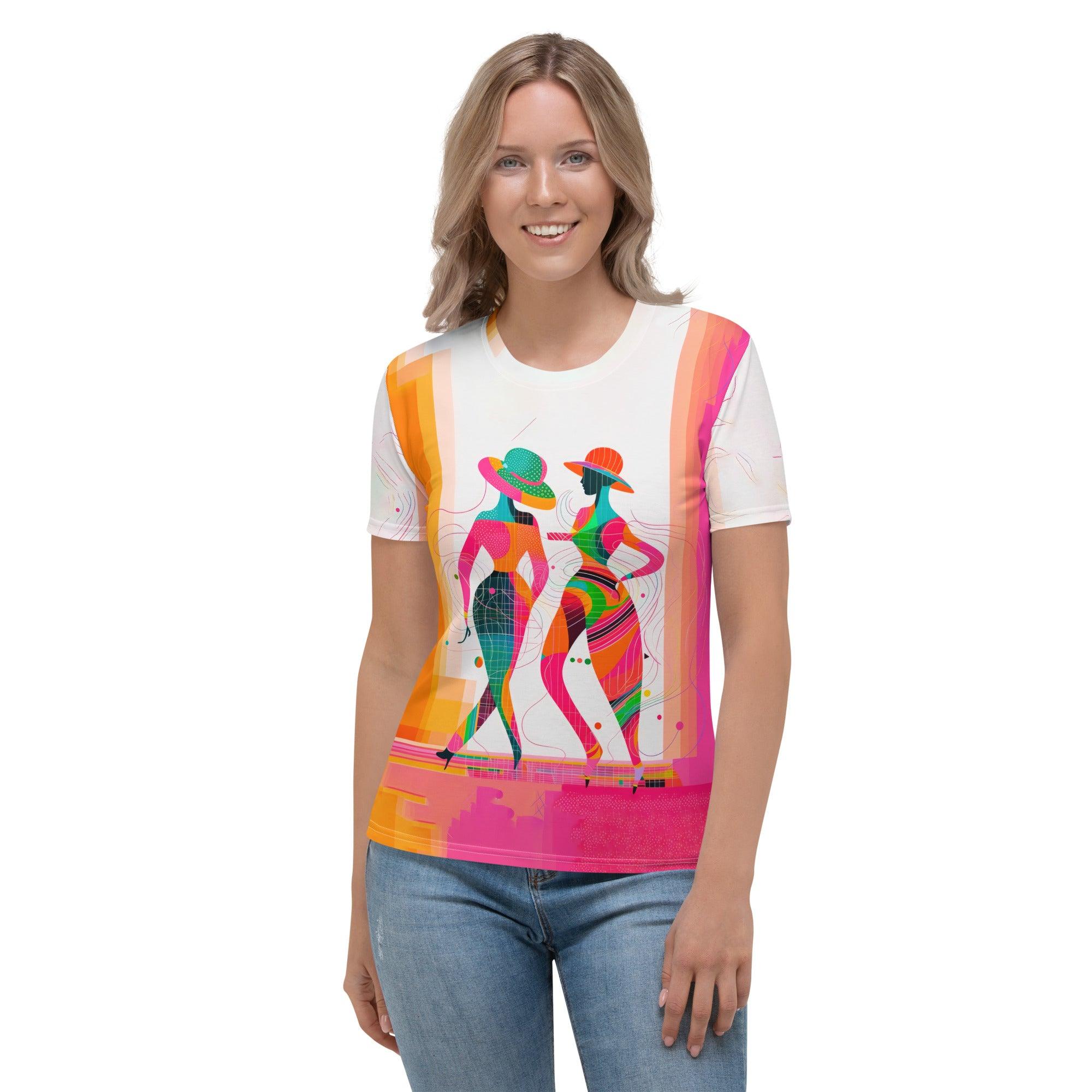 Ethereal Balletic Fashion Women's T-Shirt front view on model.