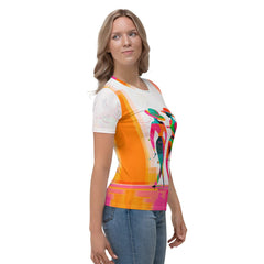 Back view of Ethereal Balletic Fashion Women's T-Shirt showcasing fabric quality.