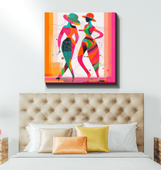 Wrapped canvas with elegant dancer in balletic fashion