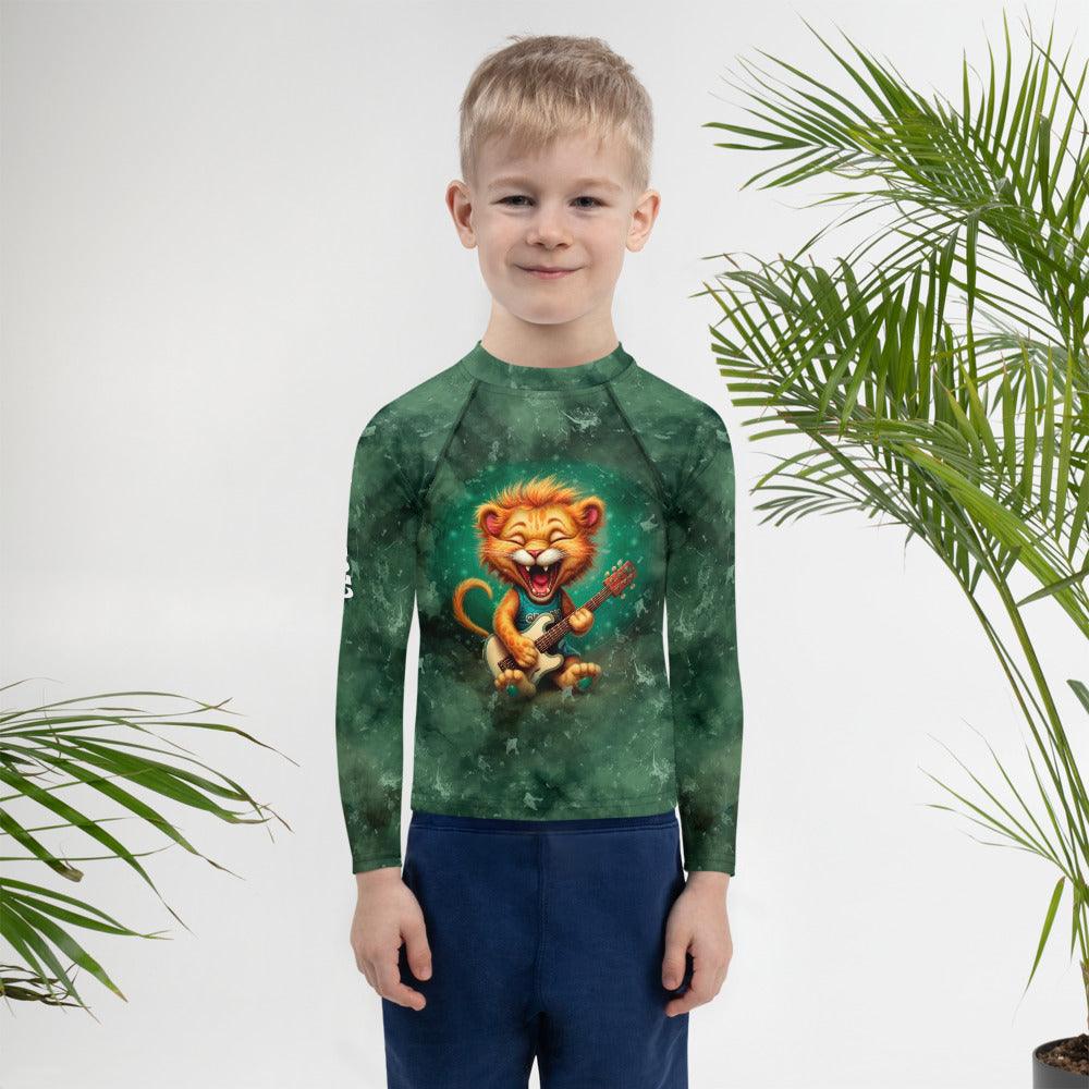 Kids wearing Ethereal Feline Beauties Rash Guard.