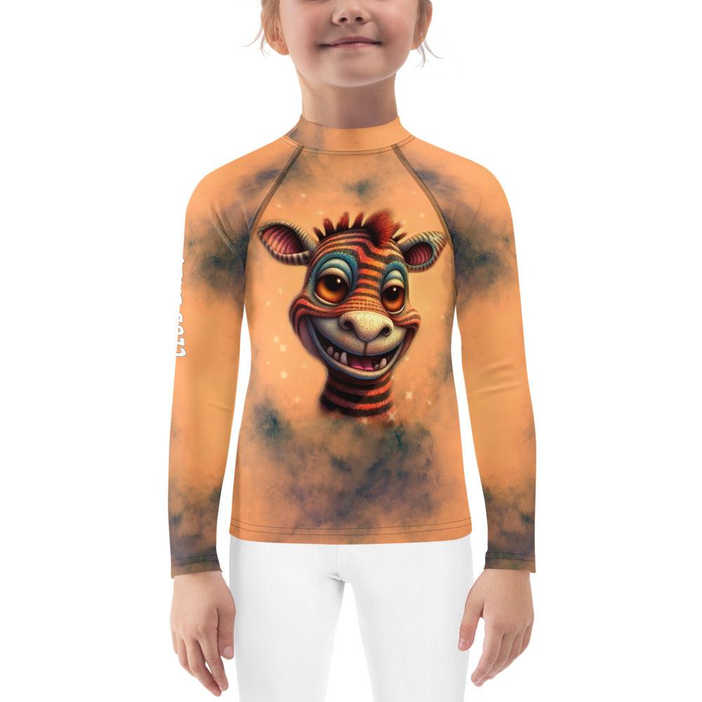 Ethereal Long-Lashed Beauties Rash Guard for Kids in Action.