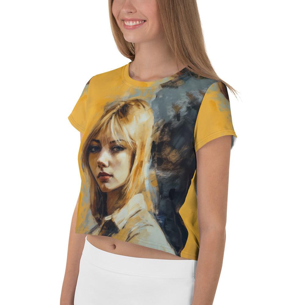 Ethereal Melodies All-Over Print Crop Tee - Beyond T-shirts