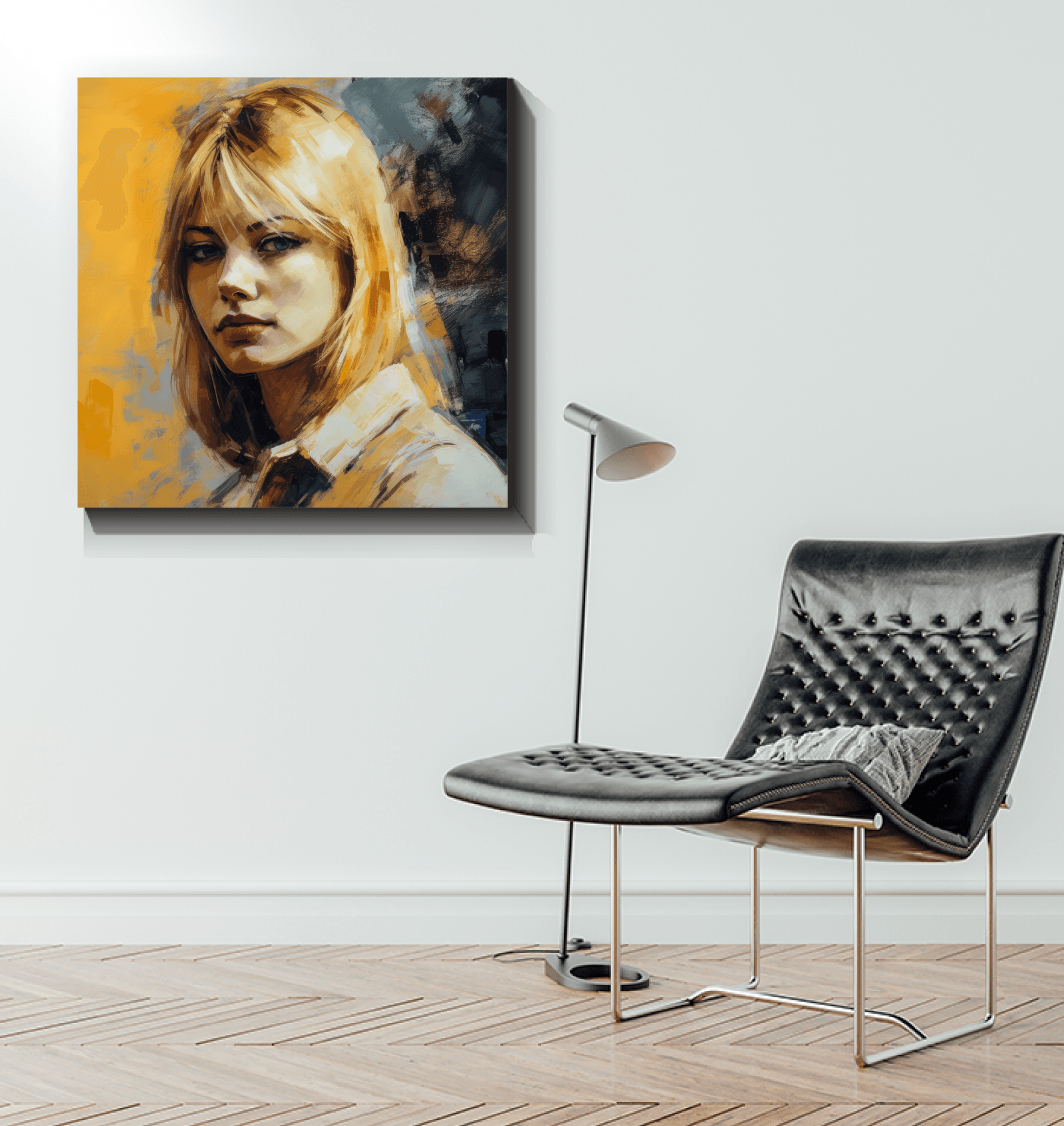 Sophisticated wall art - Ethereal Melodies wrapped canvas detail.