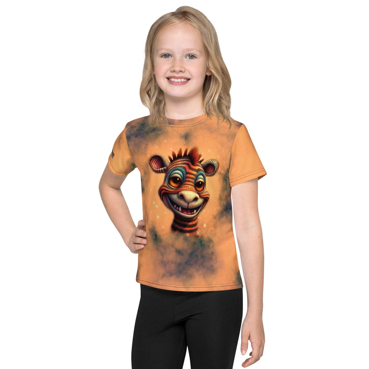 Ethereal Youthful Gazes printed on Kids Crew Neck T-shirt.