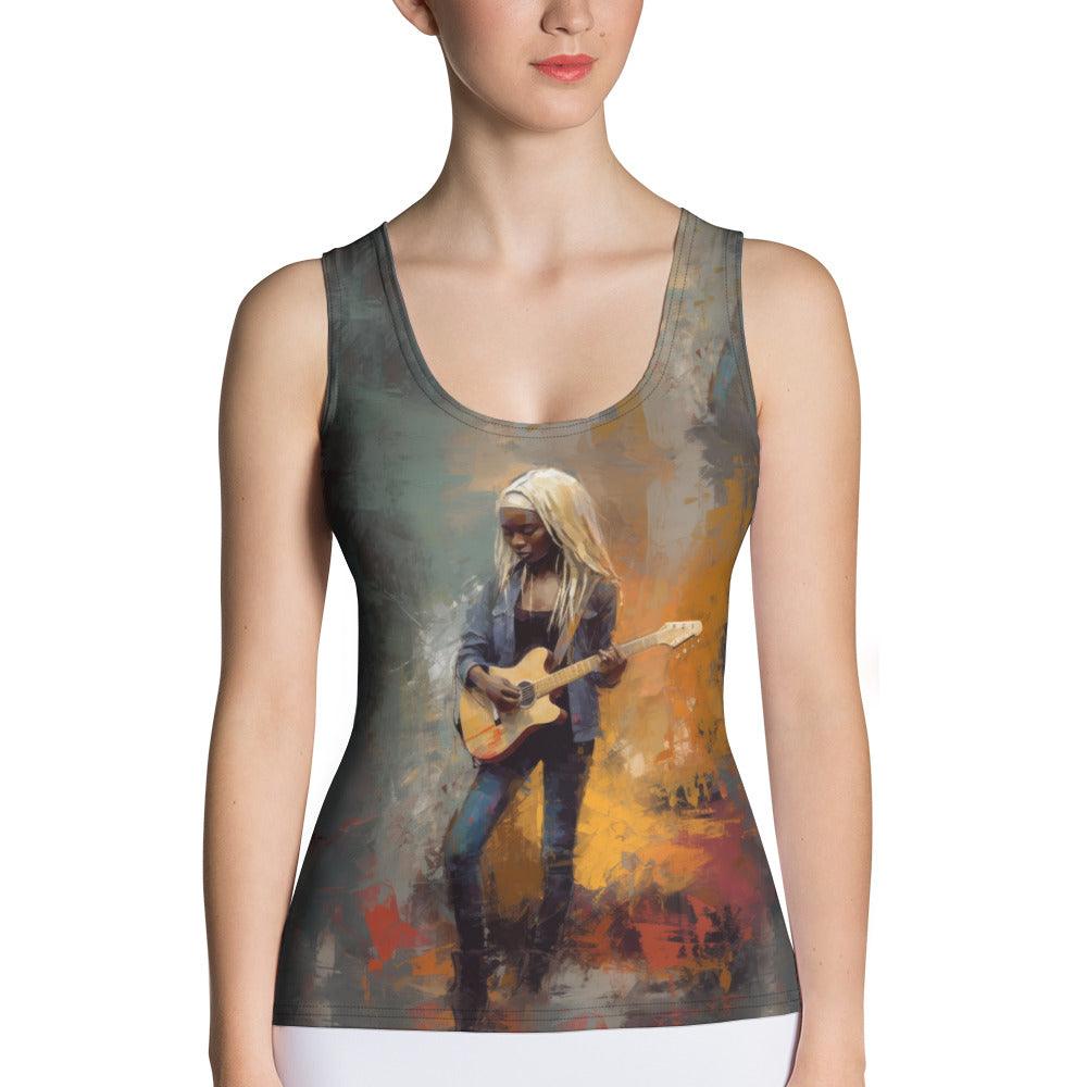 Experimental Soundwaves Sublimation Cut & Sew Tank Top - Beyond T-shirts