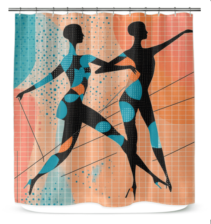 Elegant ballet-themed fashion shower curtain for stylish bathrooms