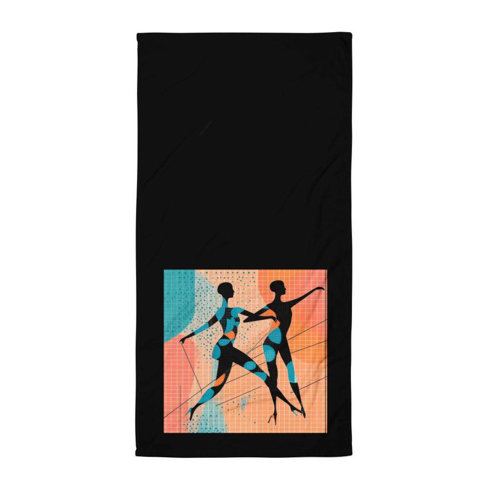 Luxurious and stylish Balletic Fashion Towel with expressive artistic motif.