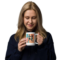 Stylish glossy mug with expressive ballet design.